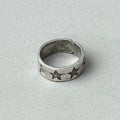 Stamped Stars Silver Band Ring