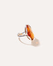 Statement Amber Ripple Ring