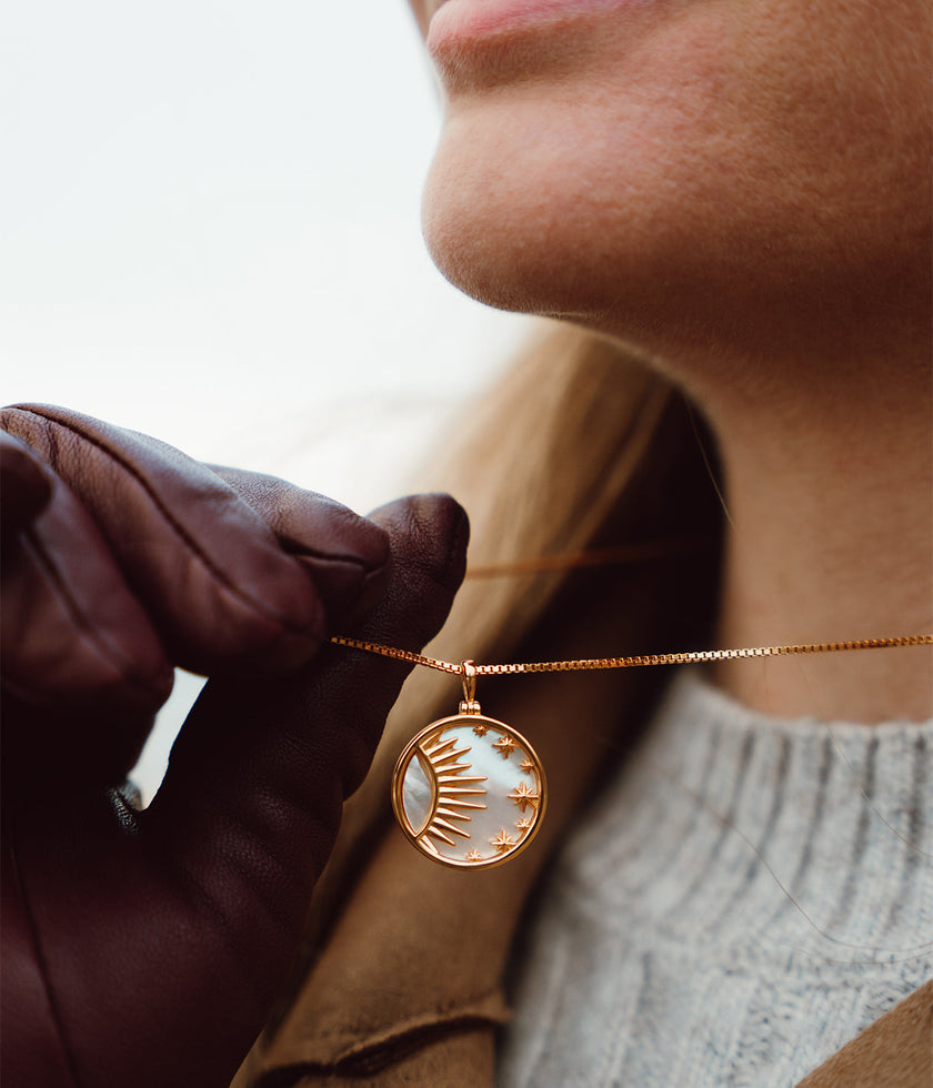 Sun and the Stars Mother of Pearl Necklace