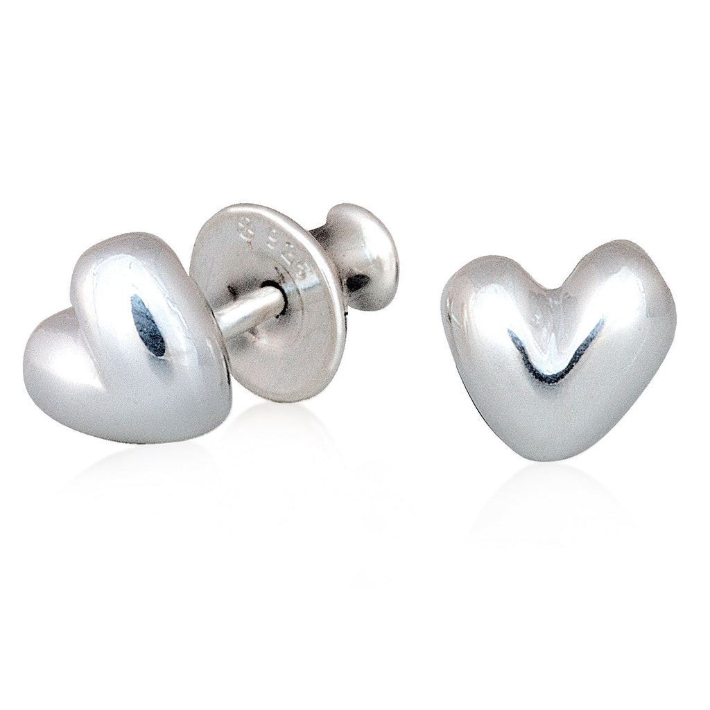 Puces d'oreilles Cœur Argenté