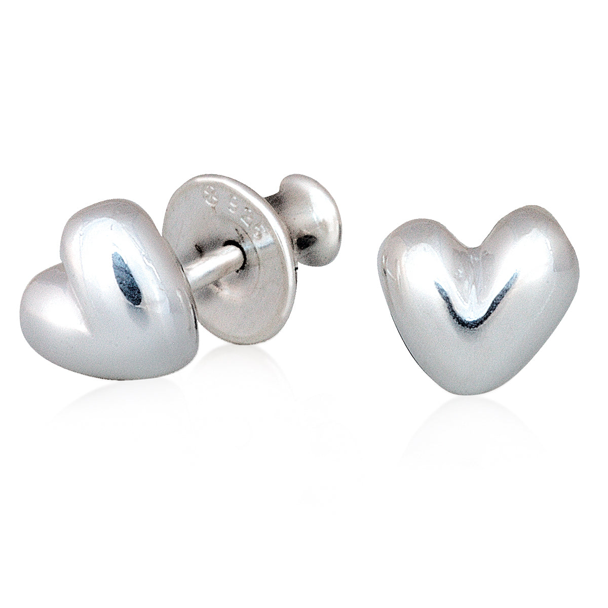 Puces d'oreilles Cœur Argenté