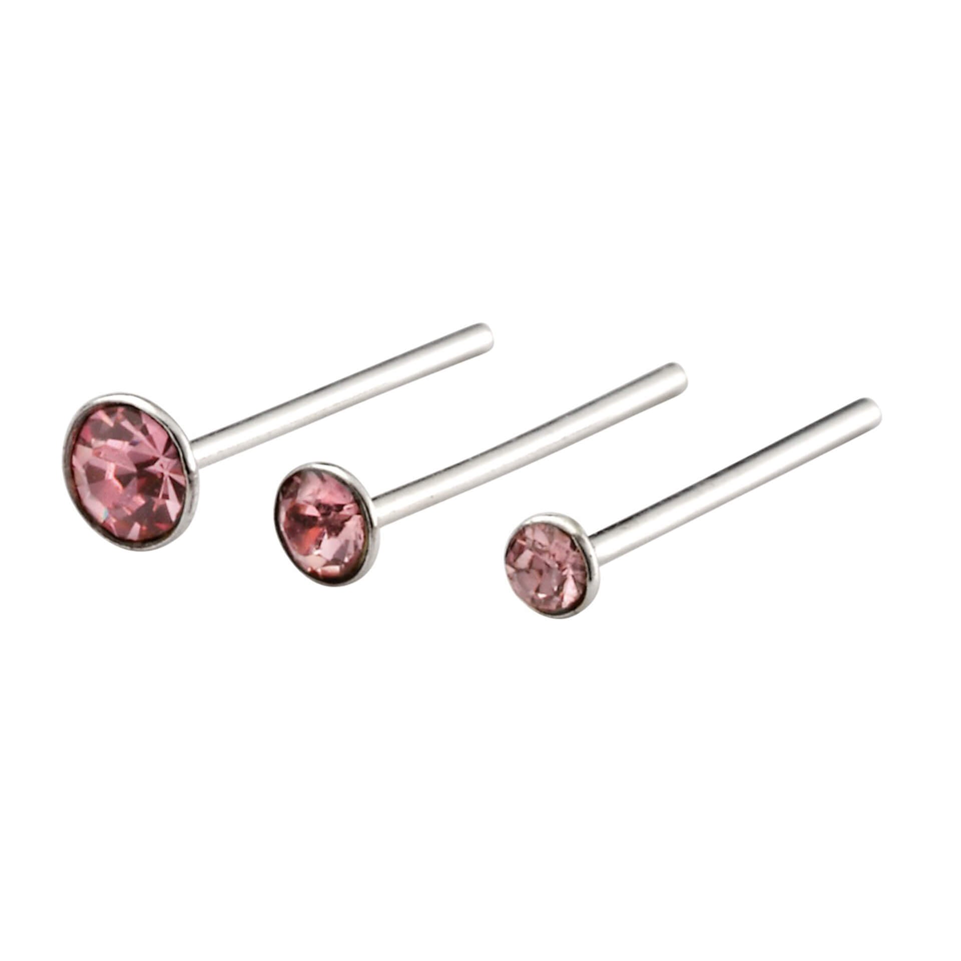 Beginnings Set of 6 Crystal Nose Studs