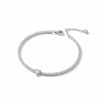 Sterling Silver tennis chain heart bracelet