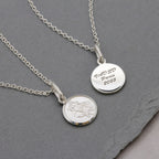 Classic Tiny St Christopher Necklace Sterling Silver 10mm