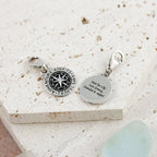 Travel Safe Compass Personalised Silver Charm