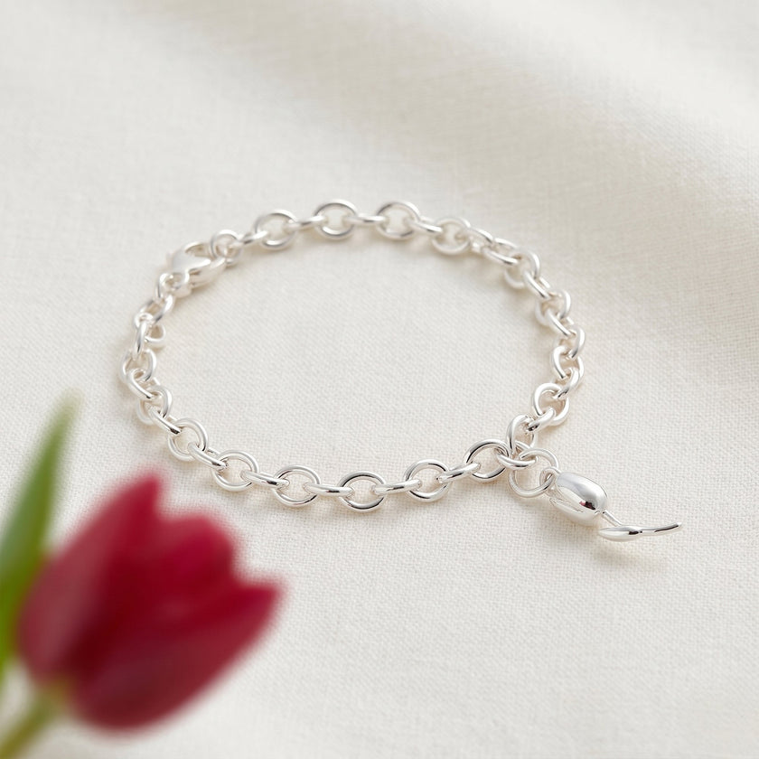 Tulip Flower Silver Charm