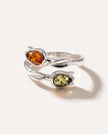 Bague tulipe bicolore ambre