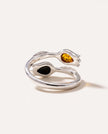 Bague tulipe bicolore ambre