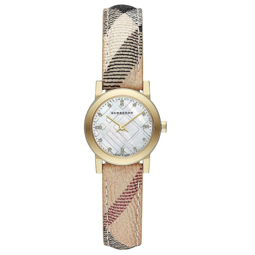 Burberry Ladies Watch The Classic City 26mm Diamond Yellow Gold BU9226