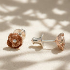 Poppy Silver & Rose Gold Vermeil Studs