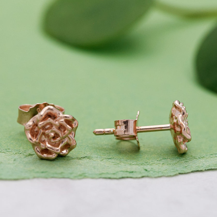 Wild Rose Rose Gold Vermeil Silver Studs