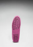 Women's Tasselled Driving Loafers, pink embossed suede