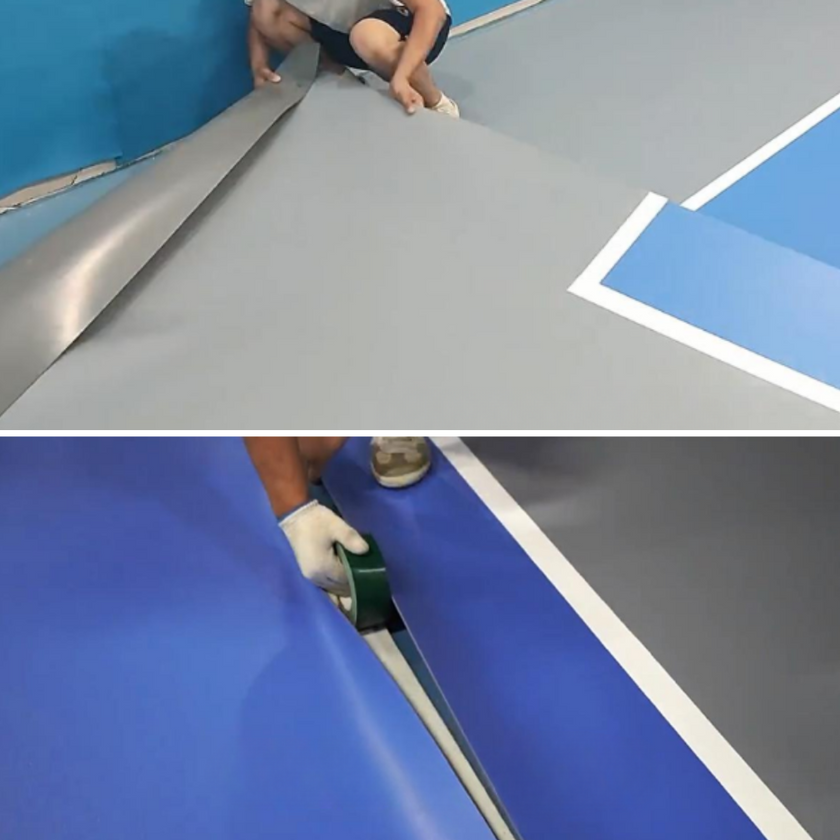 Court de Pickleball extérieur en vinyle déroulable (accessoires d'installation inclus) 9 m x 18 m