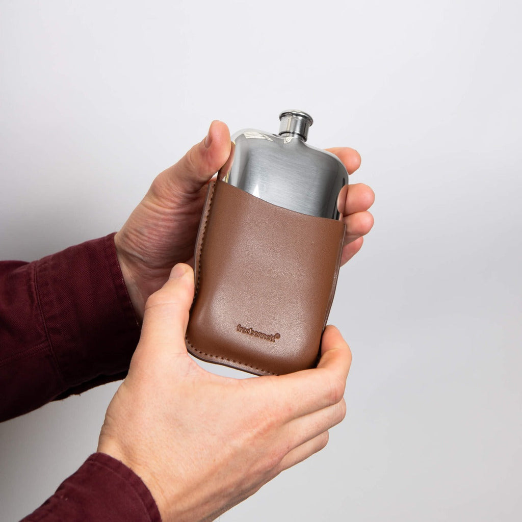Fred Bennett Hip Flask with Leather Sleeve