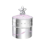 D For Diamond Pink Star Music Trinket Box with Crystal