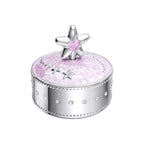 D For Diamond Pink Star Music Trinket Box with Crystal