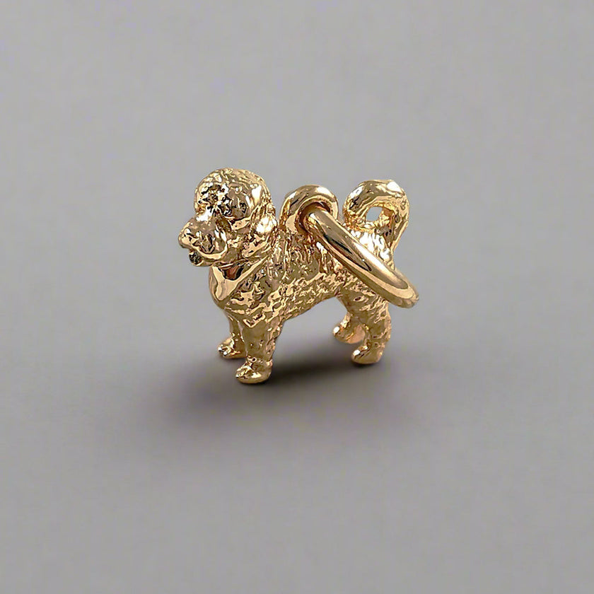 Cavapoo Silver Dog Charm